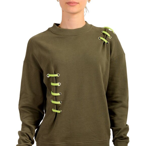 Versace Versus Women's Olive Green Crewneck Sweatshirt US XS IT 38 - Picture 1 of 6